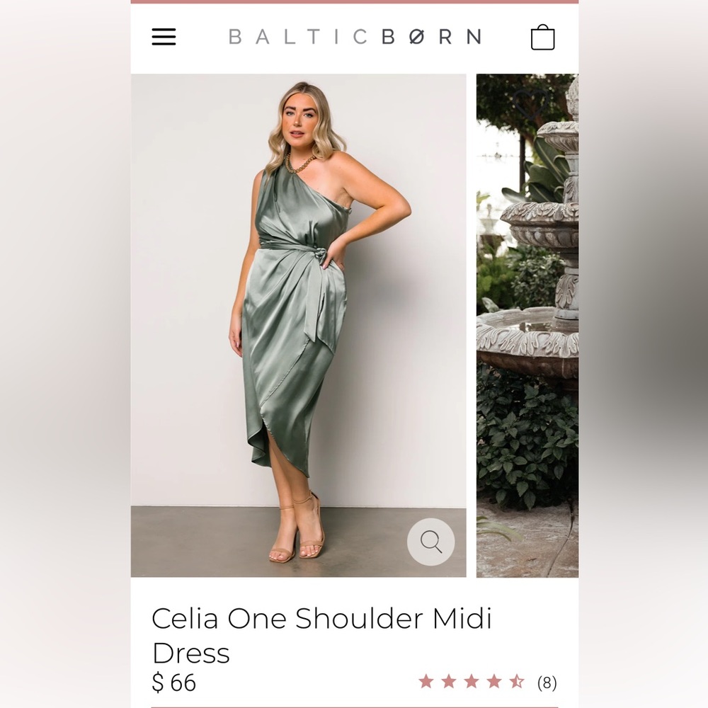 Baltic Born Celia One Shoulder Midi Dress - Large